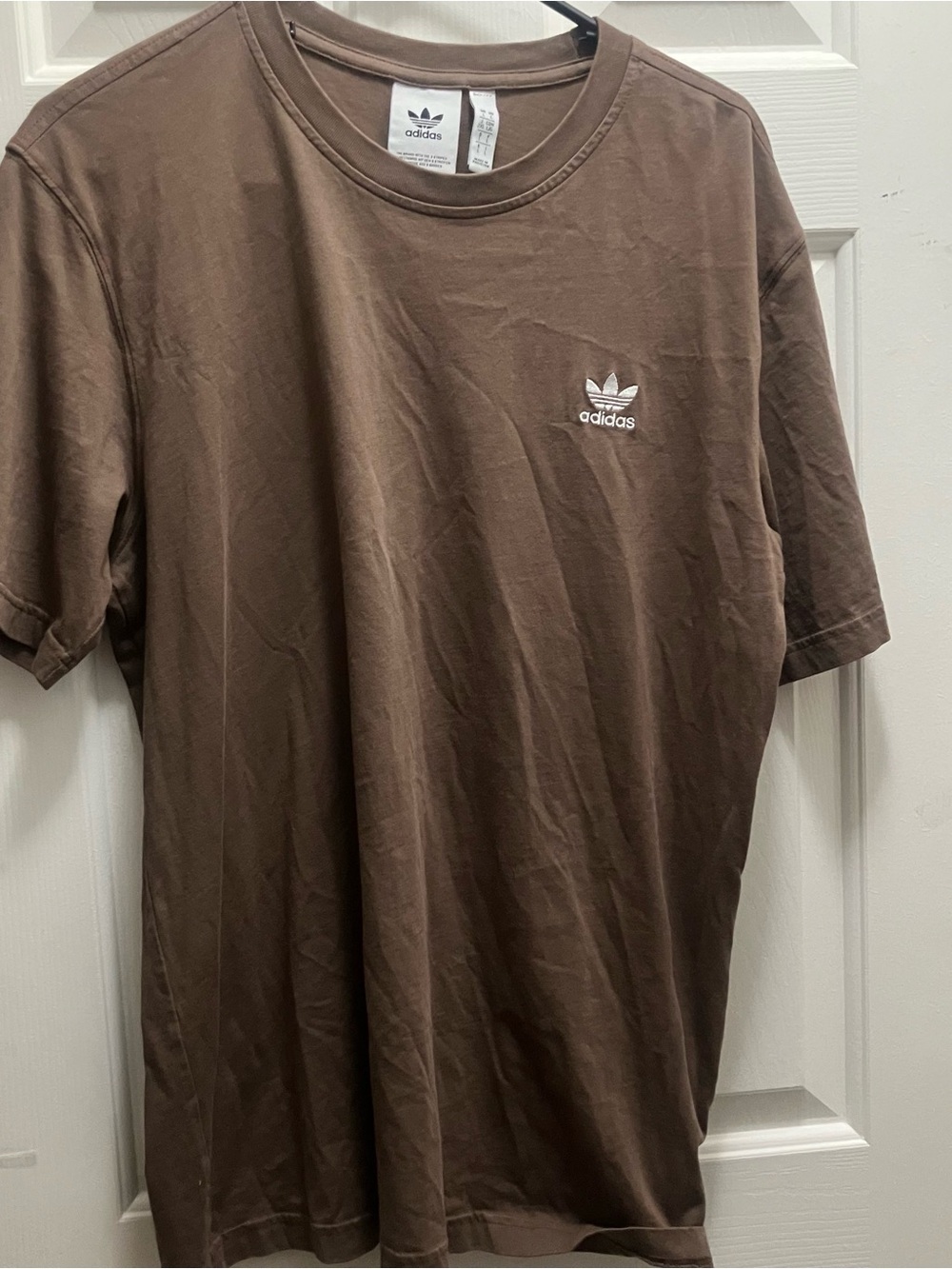 adidas Brown Color Logo T-shirt Large